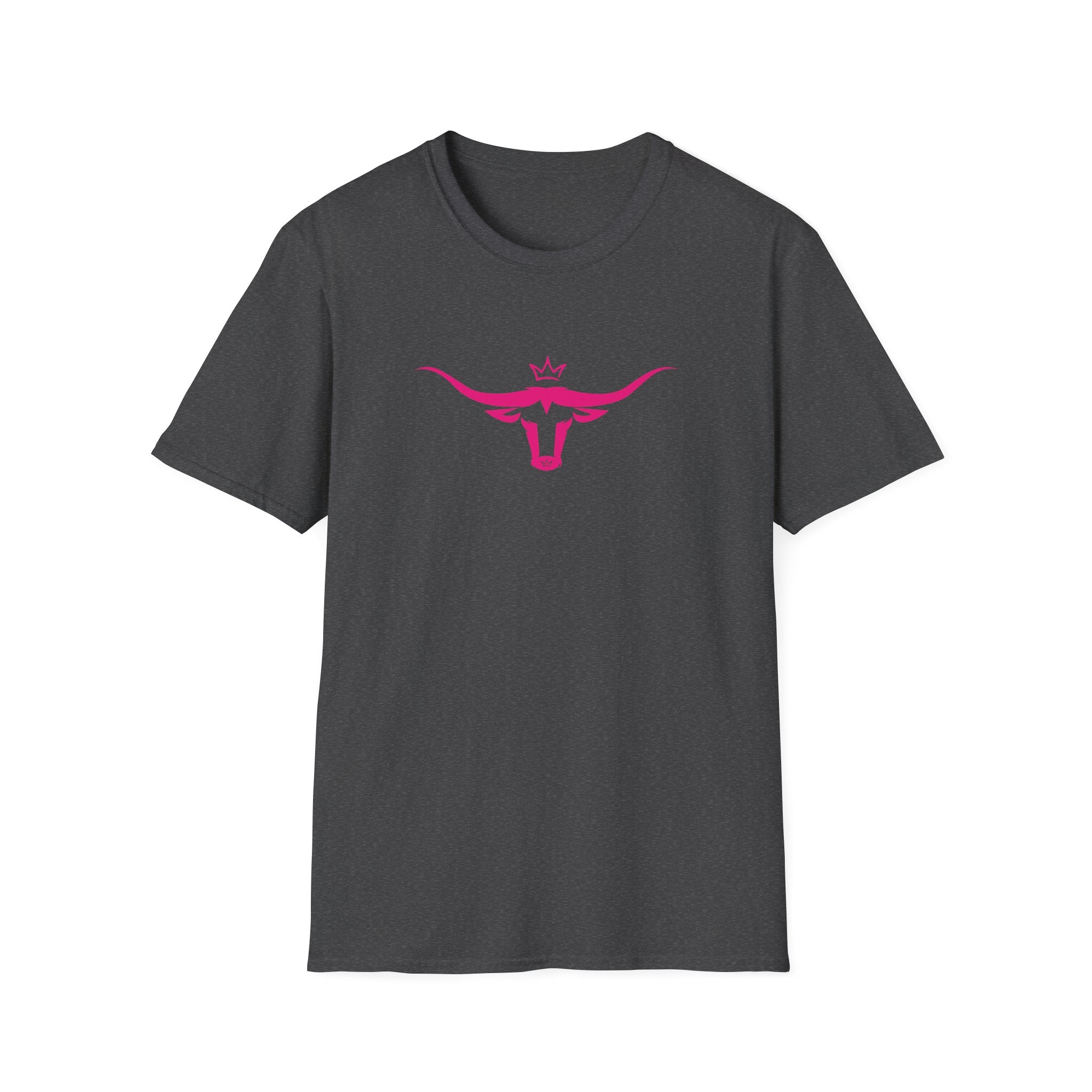 Longhorn Crown Graphic Tee — Pink Bull Logo Women's Casual T‑Shirt
