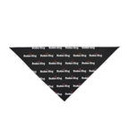 Rodeo King Pet Bandana — Black Repeat Logo Triangle Scarf for Dogs & Cats