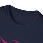 Longhorn Crown Graphic Tee — Pink Bull Logo Women's Casual T‑Shirt