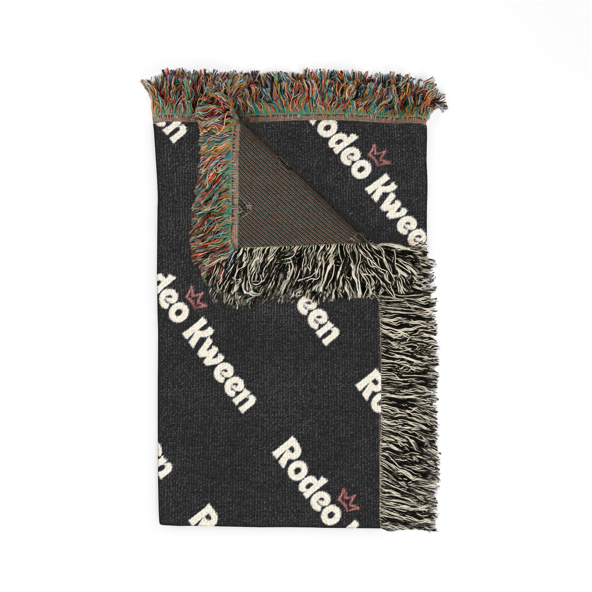 Branded Logo Woven Blanket – Repeating Pattern Cozy Throw