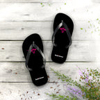 Rodeo Kween Flip Flops — Black Western Bull Logo Beach Sandals