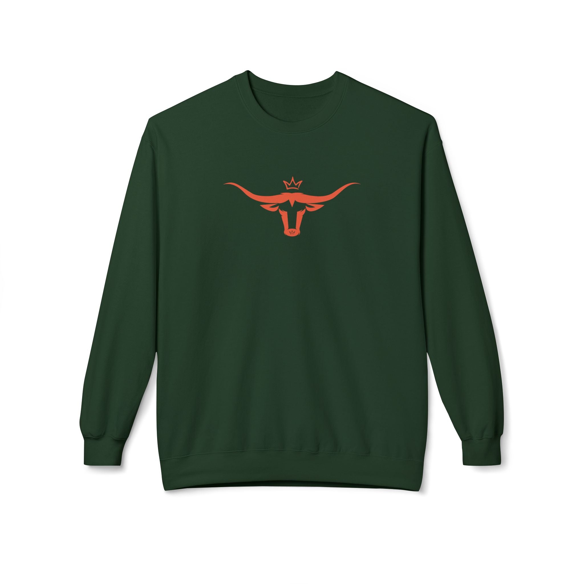 Longhorn Crest Crewneck Sweatshirt — Minimal Western Bull Logo