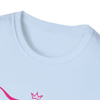 Longhorn Crown Graphic Tee — Pink Bull Logo Women's Casual T‑Shirt